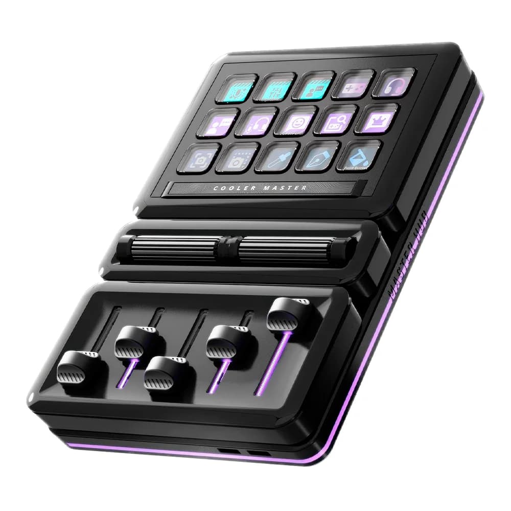 Kit Cooler Master MasterHUB Creator / Plataforma Modular Freeform 2.0 / 15 Teclas IPS / 2 Rodillos / 5 Faders / MHSK13AA00