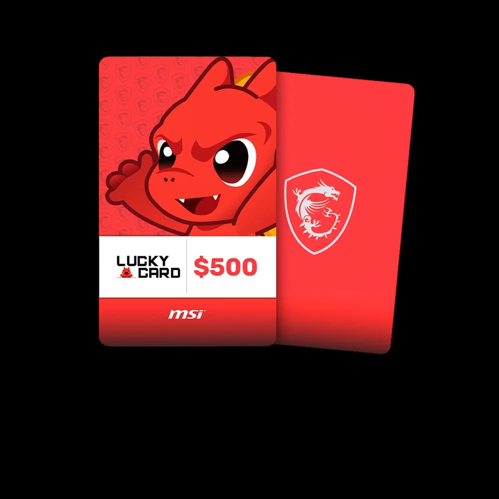 GIFTCARD MSI LUCKYCARD / 500 pesos / Descuentos y regalos en compras / Incluye mousepad y Lucky antiestres