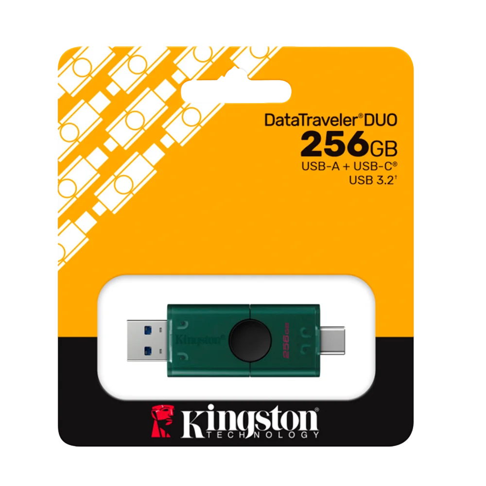 Memoria USB Kingston DataTraveler Duo / 256GB / USB-A USB-C 3.0 / Negro Verde / DTDEG2/256GB