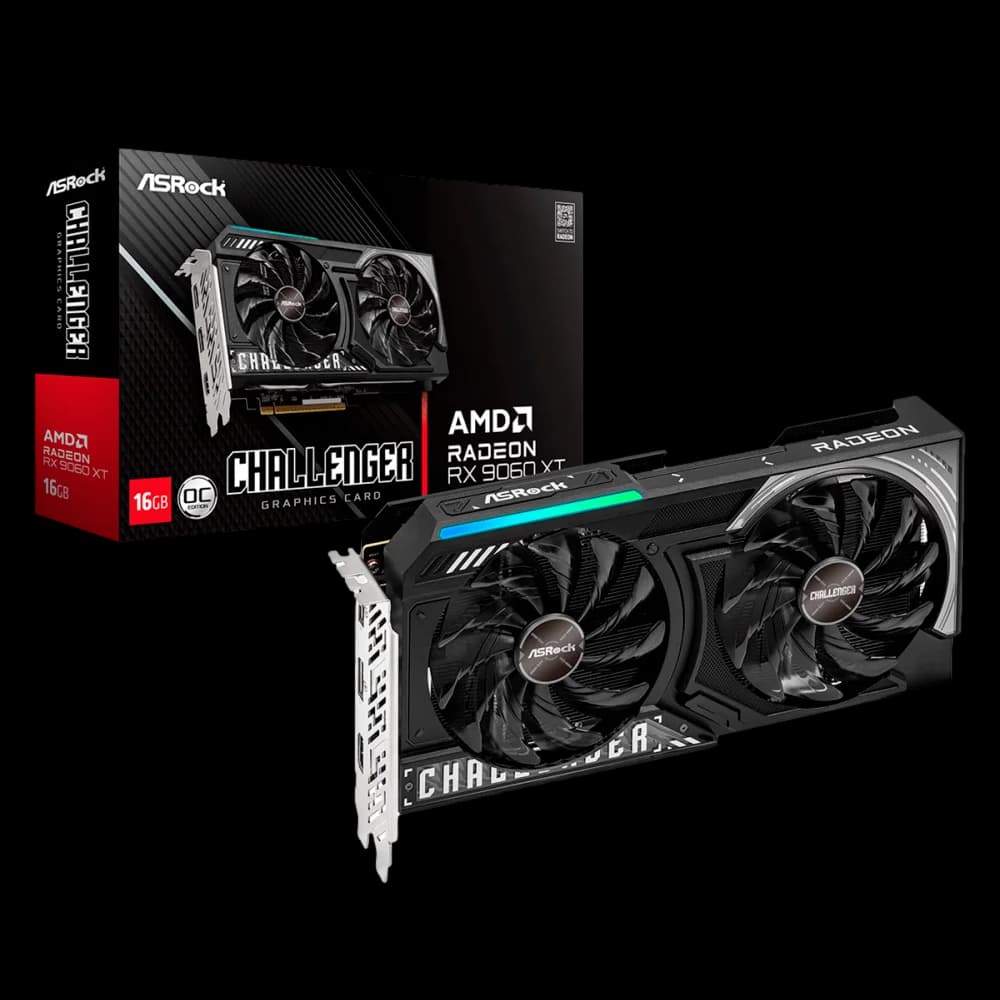 Tarjeta de Video ASRock AMD Radeon RX 9060 XT Challenger OC / 16GB 128-bit GDDR6 / PCI Express x16 5.0 / RX9060XT CL 16GO