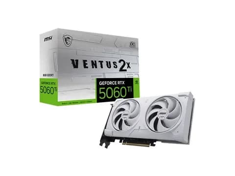 Tarjeta de video MSI GeForce RTX 5060 Ti Ventus 2X OC, 8 GB, blanca