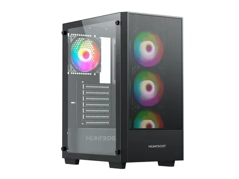Gabinete Munfrost Alpha Black, ATX, 4 ventiladores ARGB