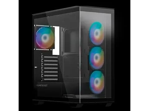 Gabinete Munfrost Polaris, ATX, 4 ventiladores ARGB, negro