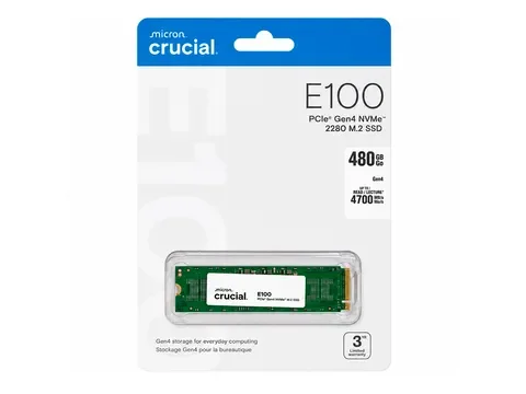 Unidad SSD Crucial E100 480 GB, NVMe PCIe 4.0
