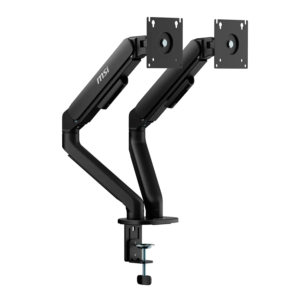 Soporte para Monitor MSI MAG MT101DG / Compatible con 2 Monitores de 17" a 32" / Hasta 10kg por Pantalla / VESA 75x75 y 100x100 / Ajuste de Altura, Giro, Inclinación y Pivot / Gestión de Cables / Negro / MAG MT101DG