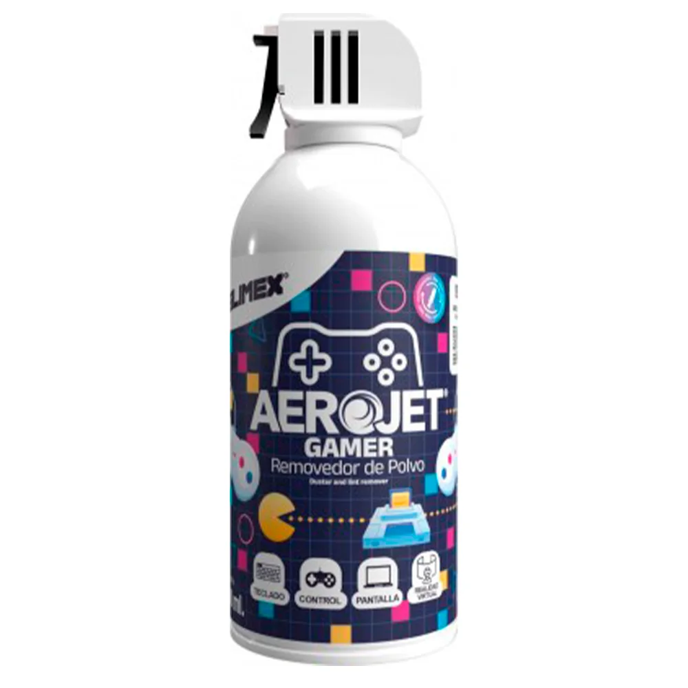Aire Comprimido Aerojet Gamer / Eficiente Removedor de Polvo Formulado Para Limpiar Equipos Electrónicos y de Cómputo / 300ML