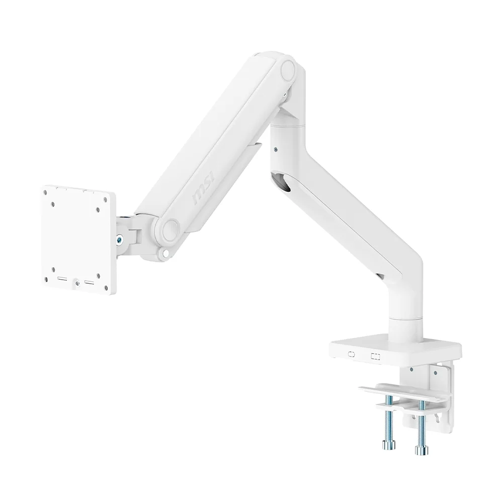 Soporte para Monitor MSI MAG MT201W / Brazo de Soporte de Monitor / Compatible con Monitores de 17" a 49" / Capacidad de 2 a 20kg / VESA 75x75 y 100x100 / Ajuste de Altura, Giro, Inclinación y Pivot / Gestión de Cables / Blanco / MAG MT201W