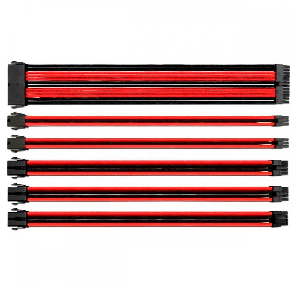 Kit Eagle Warrior Completo de Extensiones para Fuente de Poder / Rojo-Negro / Sujetador de cable / ACCABLEFAP305EGW