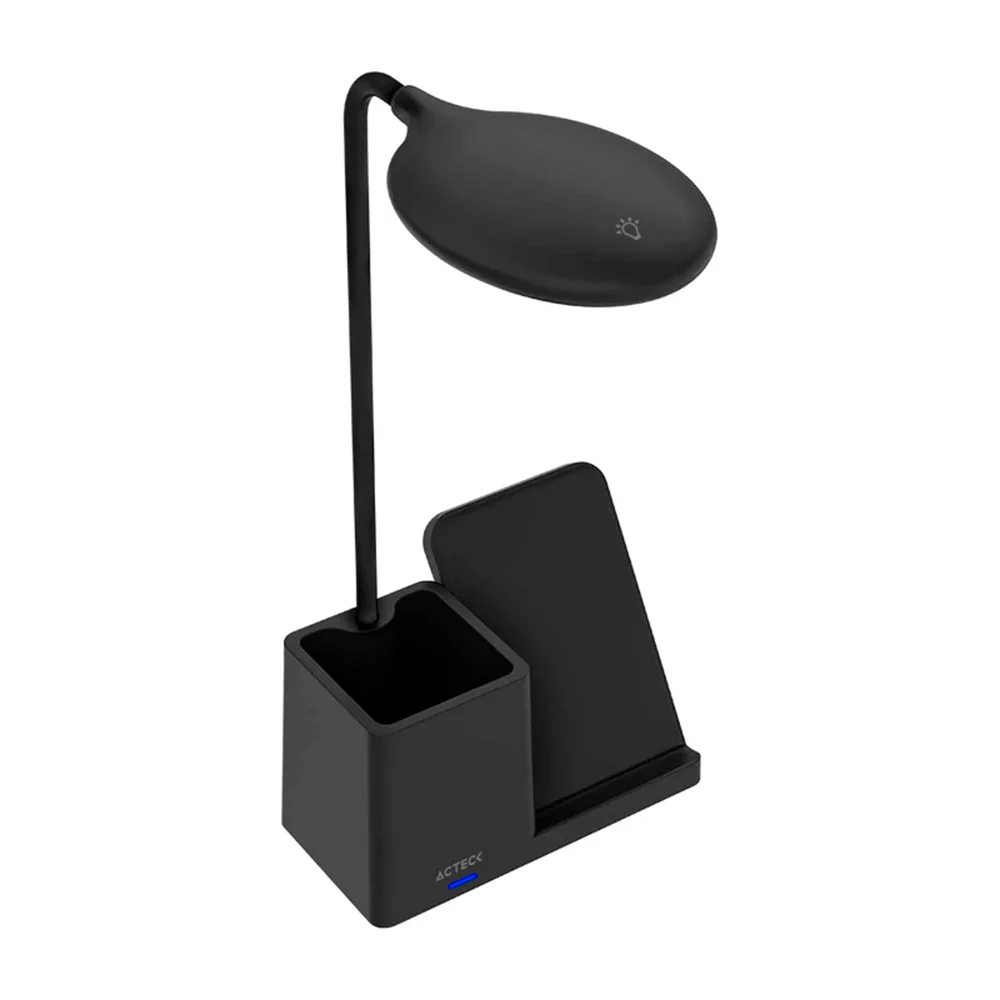 Cargador Inalámbrico Acteck con Lámpara Energon Lumimate CI722 / 15W / 1xUSB-C / Negro / AC-937177