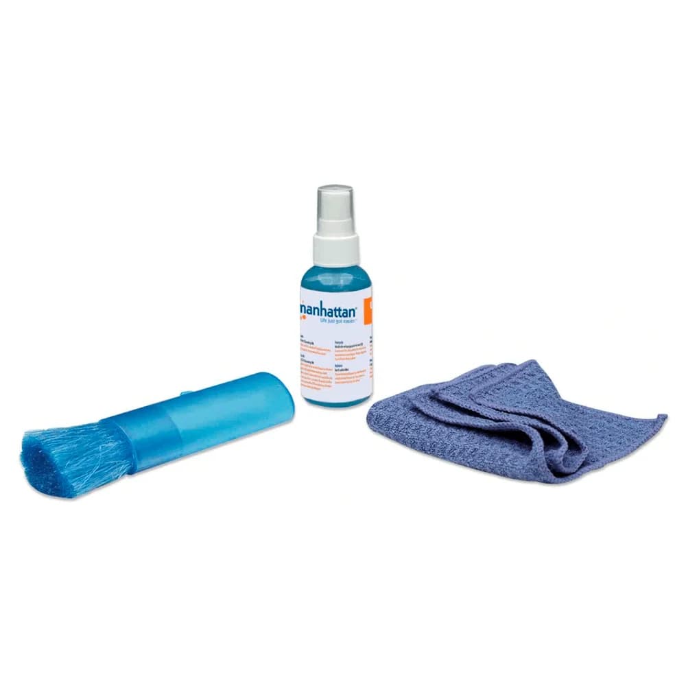 Kit de Limpieza para PC y Pantalla Manhattan / Incluye Solución de Limpieza / Brocha / Paño de Microfibra y Bolsa para Guardar / 421010