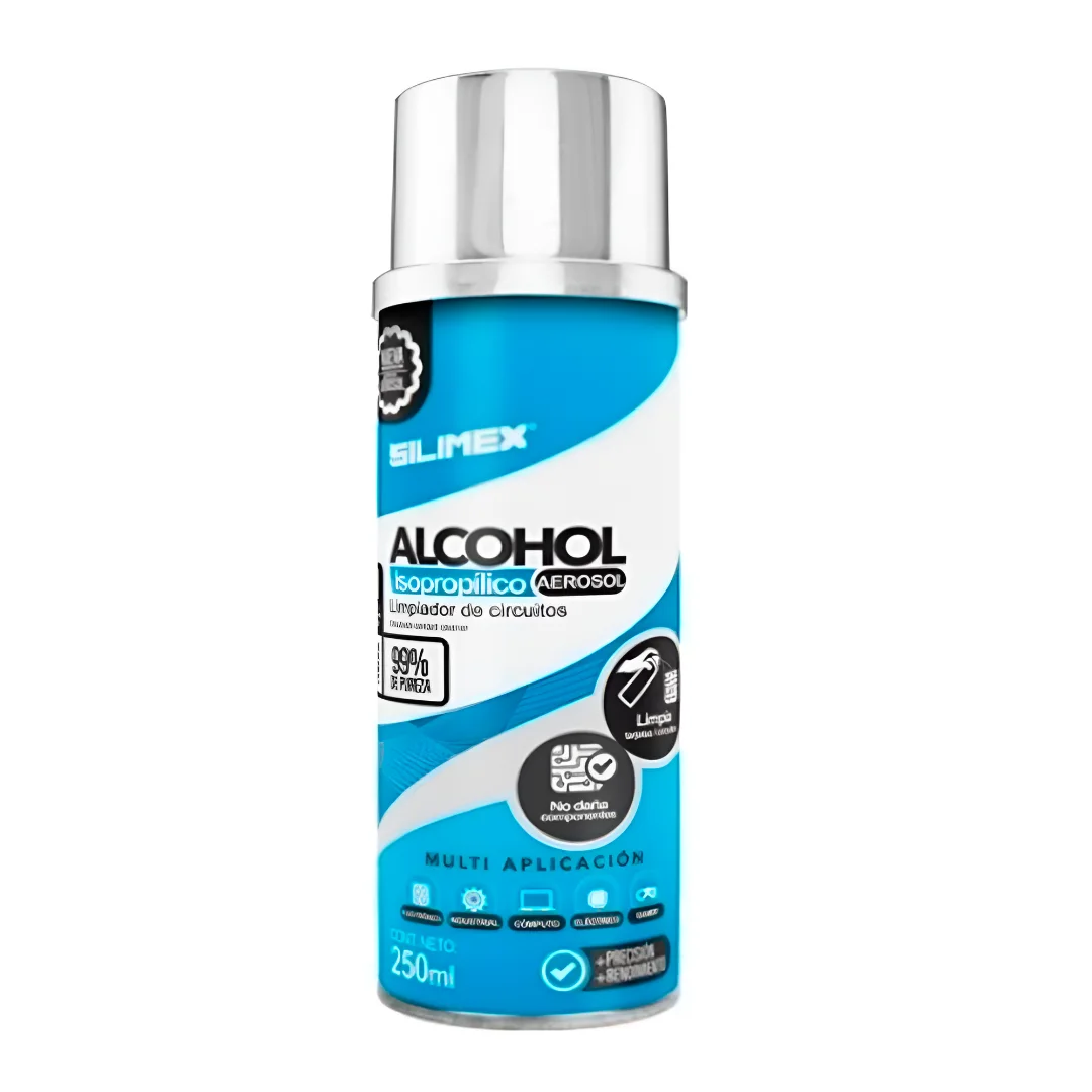 Alcohol Isopropilico en Aerosol Silimex / Para Limpieza de PC´s y Electrónica / 250ml / ALCOHOLISO250