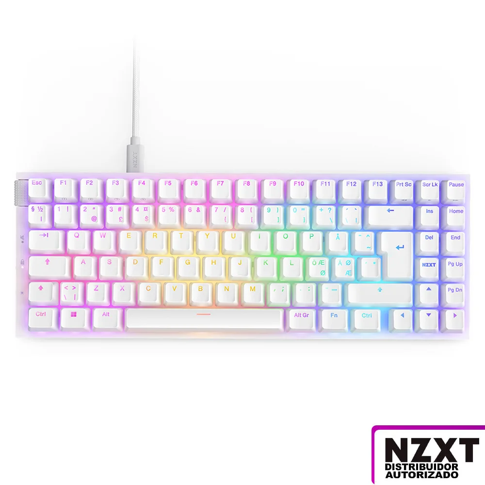 Teclado Mecanico NZXT Function 2 MINITKL / White / RGB / Switch Optical Red / Ingles / KB-002NW-US