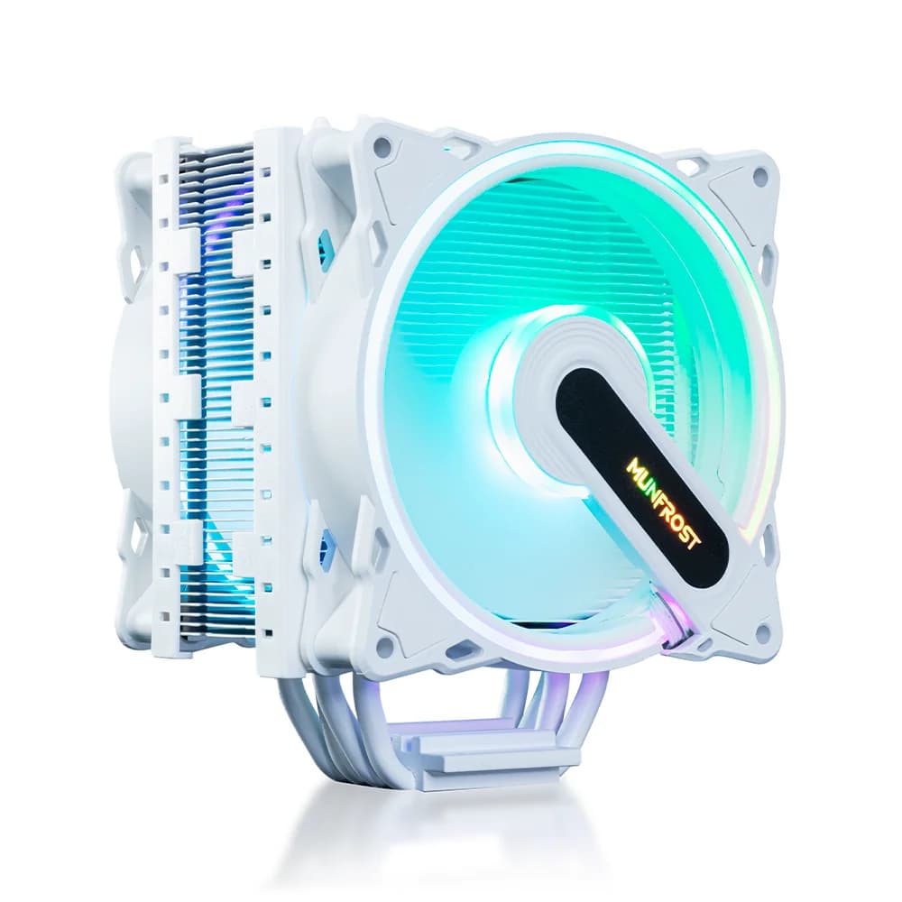 Disipador Munfrost Cold Storm White / ARGB / 2x120mm / Compatible con procesadores Intel y AMD - Listo para LGA 1700 / ARGB Sync Con TM / Blanco