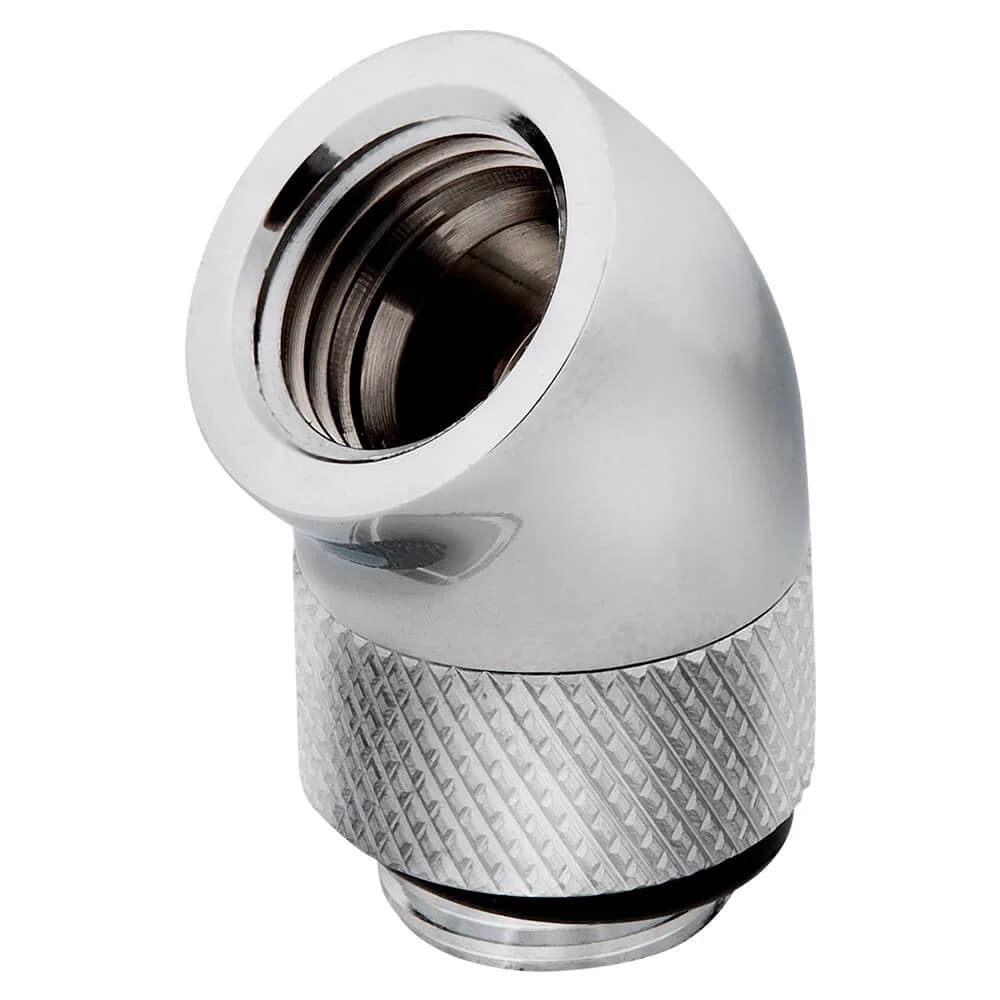 Adaptador giratorio 45° Corsair Hydro X Series XF / Pack de 2 unidades / Cromo / CX-9055001-WW