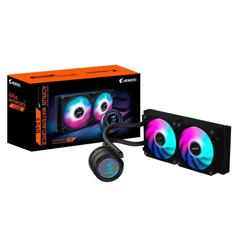 Enfriamiento Líquido Aorus Waterforce II 240 / 2x120mm / Hasta 2300RPM / Negro / GP-AORUS WATERFORCE II 240 / GB