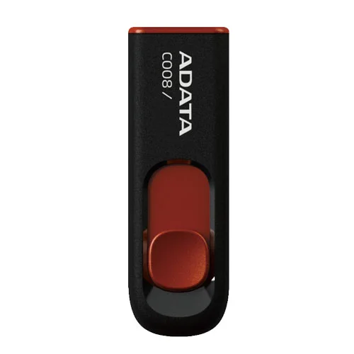 Memoria USB 2.0 32GB Adata C008 Negra - Rojo / AC008-32G-RKD