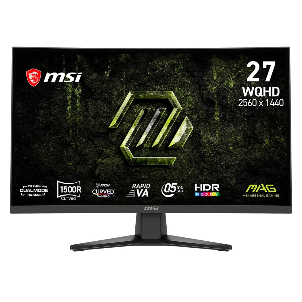 Monitor Gamer MSI MAG 275CQDF X24 Curvo / 27 / Dual Mode (QHD 240Hz - HD 400Hz) / 0.5ms / Rapid VA / HDR Ready / MAG 275CQDF X24