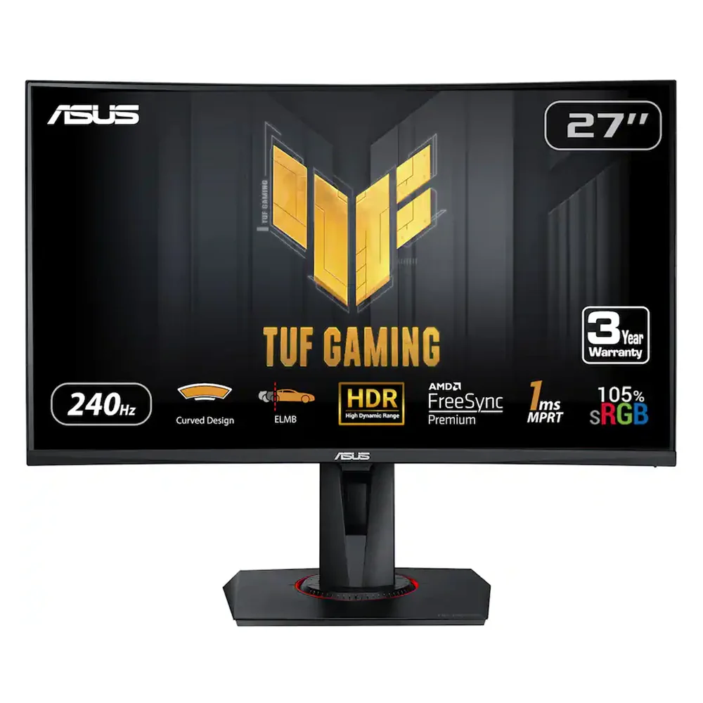 Monitor Gamer ASUS TUF Gaming VG27VQMY / LED / 27 / Full HD / Adaptive-Sync/FreeSync / 240Hz / HDMI/DisplayPort / Negro / VG27VQMY / VA