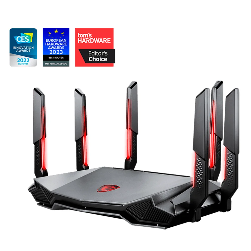 Router Gamer Inalambrico MSI Radix AXE6600 WIFI 6E TRI-BAND / 6600mbps / 802.11ax / RADIX AXE6600 WIFI 6E TRI-BAND GAMING