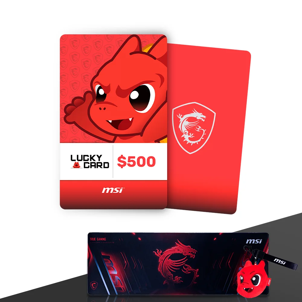 GIFTCARD MSI LUCKYCARD / 500 PESOS / DESCUENTOS Y REGALOS EN COMPRAS / INCLUYE MOUSEPAD Y LUCKY ANTIESTRESS DE REGALO