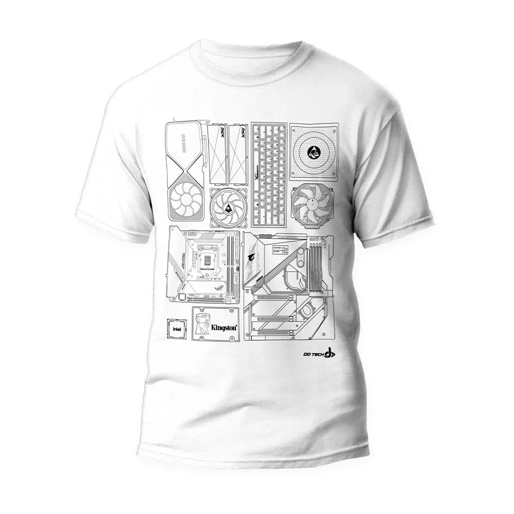 Playera Blanca con Diseño Exclusivo Para PC GAMERS / Talla Chica / 100% Algodón / CADT-WH-CH