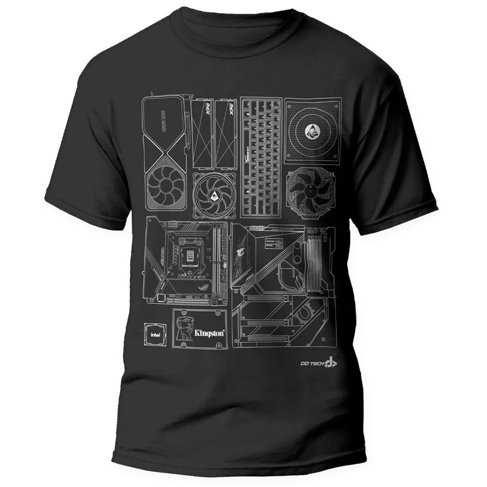 Playera Negra con Diseño Exclusivo Para PC GAMERS / Talla Extra Grande / 100% algodón / CADT-BK-EG